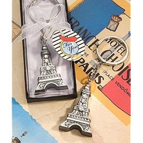 Paris Theme Keychains: Cheap Wedding Favors