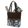 Belvah Quilted Floral 3pc Diaper Bag (Brown/ Turquoise) Belvah Quilted Floral 3pc Diaper Bag (Brown/ Turquoise)