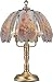 23.5h Glass Rose Butterfly Theme Antique Bronze Base Touch Lamp