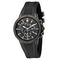 Accurist MS631 Gents Chronograph Black PU Strap Watch With Black Dial