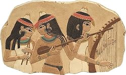 Egyptian Three Female Musicians Relief - Detail
