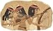 Egyptian Three Female Musicians Relief - Detail