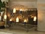 Fireplace Screen with Candle Holder - Wrought Iron