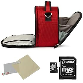 RED Slim Compact Protective Travel Digital Camera Carrying Case with Accessory Compartment For Canon Compact Digital Camera Fits: IXUS 500 HS ELPH 520 HS IXY 3 / 510 HS ELPH 530 HS IXY 1 / 240 HS ELPH 320 HS IXY 420F / 100 IS ELPH SD780 IS IXY 210 IS ( PC1353 ) / 85 IS ELPH SD770 IS IXY 25 IS ( PC12