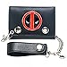 Deadpool Trifold Wallet - Deadpool Metal Badge Chain