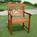 Outdoor patio arm chair Eucalyptus Shorea hardwood kiln dried - B002JPMA84
