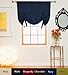 Navy Rod Pocket Thermal Insulated Blackout Tie Up Shade Curtain, 46 Inch Wide by 64 Inch Long Panel