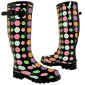 New Womens Multi Colour Spot Festival Wellies Wellingtons Boots