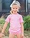 RuffleButts® Girls Hot Pink Seersucker UPF 50+ Ruffled Rash Guard Bikini Swimsuit Set