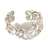 Silver Peace Theme Cuff Bracelet Fashion Jewelry