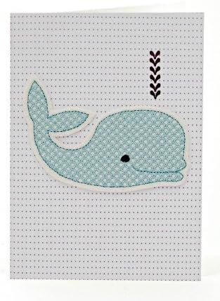 Petra Boase Felt Whale Greeting Card - Blue