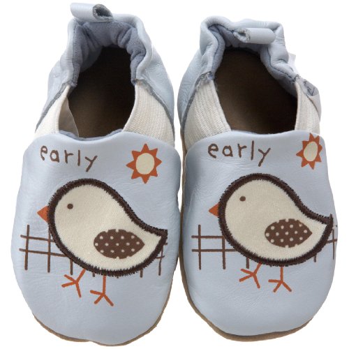 Robeez Infant/Toddler Early Bird N Night Owl Reversible Soft Sole,Blue,6-12 Months