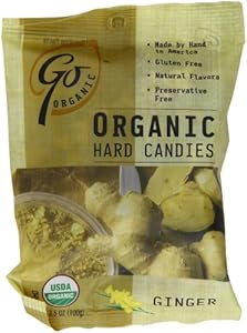 GoNaturally Organic Ginger Gluten Free Hard Candies, 3.5-Ounce Bags (Pack of 6)