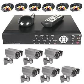 8 Ch Surveillance H.264 1TB DVR Security 6 SONY CCD Waterproof Camera CCTV System