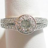 14K Rose and White Gold Diamond Engagement Ring Semimount
