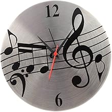Jewel Fuel Steel Musical Note Analog 25 Cm Dia Wall Clock