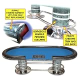 Deluxe 96 inch Holdem table with dealer position - Blue Felt