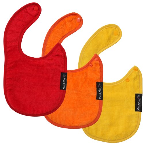 Mum 2 Mum Infant Wonder Bib - 3 pack - Red, Orange, Yellow