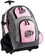 UTEP Miners Rolling Backpack Deluxe Pink UTEP - Backpacks Bags with Wheels or School Trolley Carry-On Bags - Unique Wheeled Gifts for Girls Ladies- CUTE!