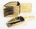 Candy Scoop Set - Package of 12 Shiny Gold Plastic Scoops for Wedding and Party Candy Buffets