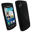 igadgitz housse �tui en peau silicone de couleur Noir pour Samsung Wave 2 S8530 Android Smartphone T�l�phone Mobile + protecteur d'�cran