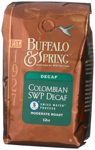 Buffalo & Spring Colombian Swiss Water Processed Decaf, Whole Bean Coffee, 12-Ounce... by Buffalo & Spring