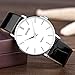 SINOBI Men's 9140G Two Hands White Dial Black Leather Ultra Thin Wrist Watch