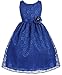 Little Girls Adorable Lace Overlay Spring Summer Flowers Girls Dresses