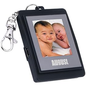 August DP150A 1.5" Digital Photo Frame - Keyring Photo Viewer with Built-in Memory for 107 Pictures - Plug & Play