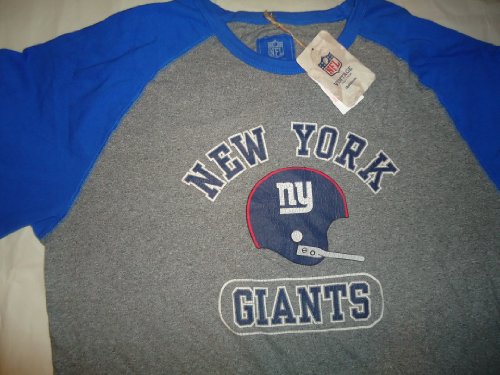 NFL*NEW YORK GIANTS MEN'S VINTAGE RAGLAN L/S CREW [SIZE SMALL]