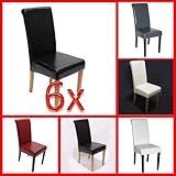 6x Esszimmerstuhl Stuhl Lehnstuhl Novara II, Leder