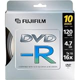 Fujifilm Media 25302270 DVD+R 4.7 GB 120 Minutes 16X Storage Media - 10 Pack Spindle