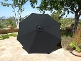 Replacement Umbrella Canopy for 9ft 8 Ribs, Black (Canopy only)