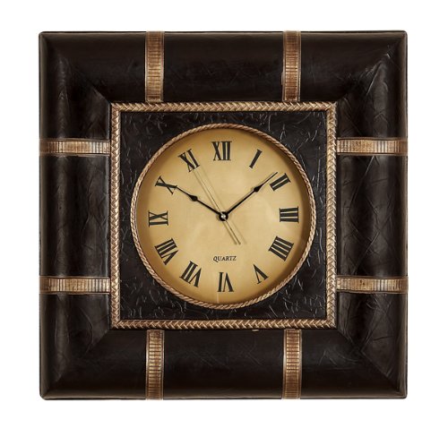 Wood and Leather Wall Clock arts 24×24″ idea for home and office 112
