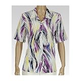 Plus Alia Brush Wave Print Crinkle Blouse