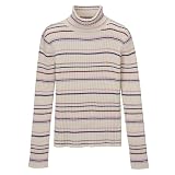 Girls' Cherokee Multi-Stripe Turtleneck - White