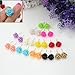 12 Pairs Women Girls Delicate Charming Resin Rose Flower Jewellery Stud Earrings