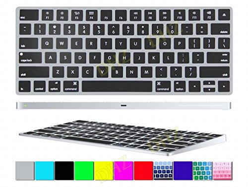 Apple Magic Keyboard Cover 2-Pack (Buy One will Free Gift 1pcs DHZ® Customized Cover) Black Ultra Thin Soft Silicone Skin Protective Film for Magic Keyboard MLA22B/A US Keyboard Layout
