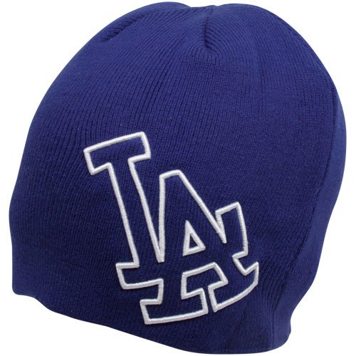 MLB Men's Los Angeles Dodgers Mammoth Beanie Knit (Royal, One Size)