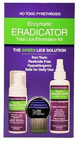 Lice & Nit Elimination ERADICATOR Kit, Natural Solution 3 Products with Terminator Lice Comb