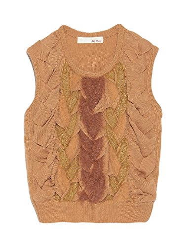 Lily Brown(リリーブラウン)ファー風ケーブルタックニット