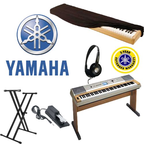Yamaha YPG-635 88 Key Digital Piano with Headphones a Dust Cover a Sustain Pedal and a Keyboard Stand with and Additional 2 Year Warranty