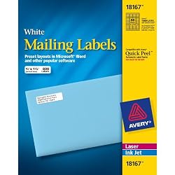Avery Return Address Labels for Laser and Inkjet Printers, 0.5 x 1.75 Inches, Pack of 800 (18167)