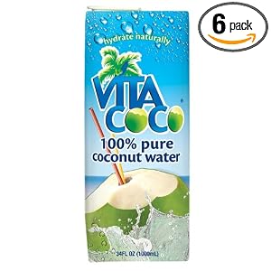 Vita Coco 100% Pure Coconut Water, 34-Ounce Boxes (Pack of 6)