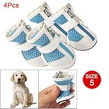Como Puppy Dog Zippered Meshy Boots Blue White Shoes Size 5