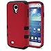 Galaxy S4 Case, MagicMobile® Hybrid Impact Shockproof Cover Hard Armor Shell and Soft Silicone Skin Layer [ Red - Black ] with Screen Protector, Stylus and Charm