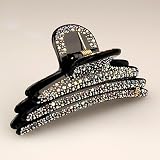 Rappelle Crystal Noir - Cubitas Duchamp Collection (Made in France, Hand-set crystal jewelry, Claw Clip)