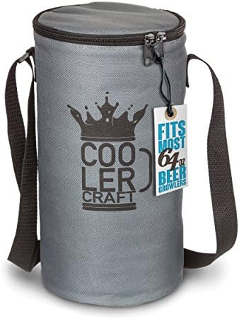 Cooler Craft Insulated Tote, Cold Beverage Koozies for 64 oz Growlers, Grey