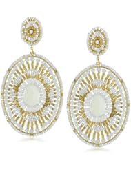 Miguel Ases Opalite Quartz Oval Drop Earrings
