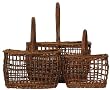 Willow Mocha Rectangle Baskets Set / 3, Large= 15 1/4"L x 18 1/4"H x 13"W
